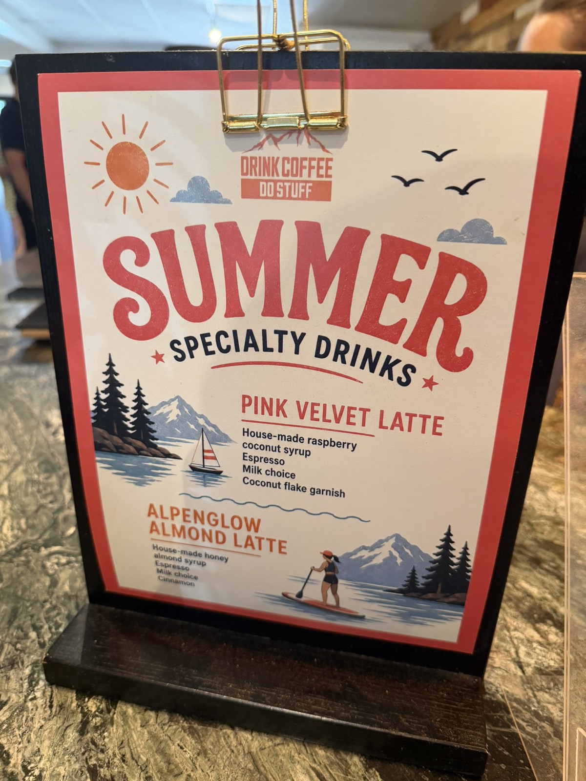 This summer's specialty drinks board. Photo: Morgan Linton